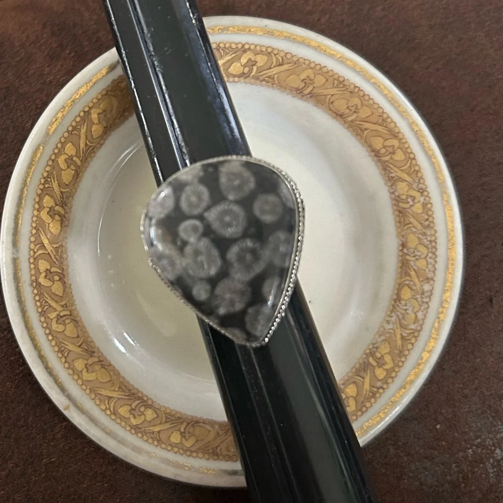 Black Fossil 925 Ring